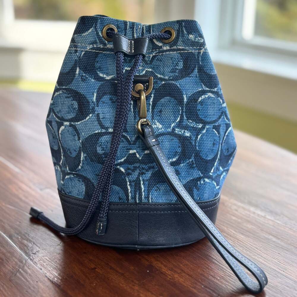 Coach Mini Bucket Bag In Signature Denim - Rare Limited Edition- Y2K
